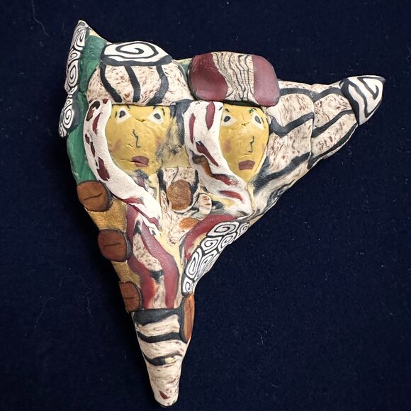 Handmade Clay Artisan Brooch/Pin. - Picture 1 of 3